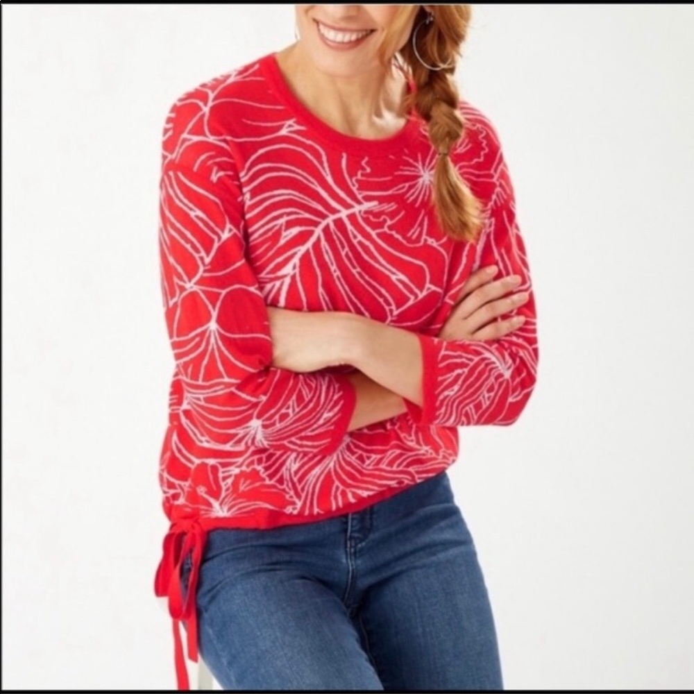 Tommy Bahama Island Bloom Jacq Tie Sweater XXS